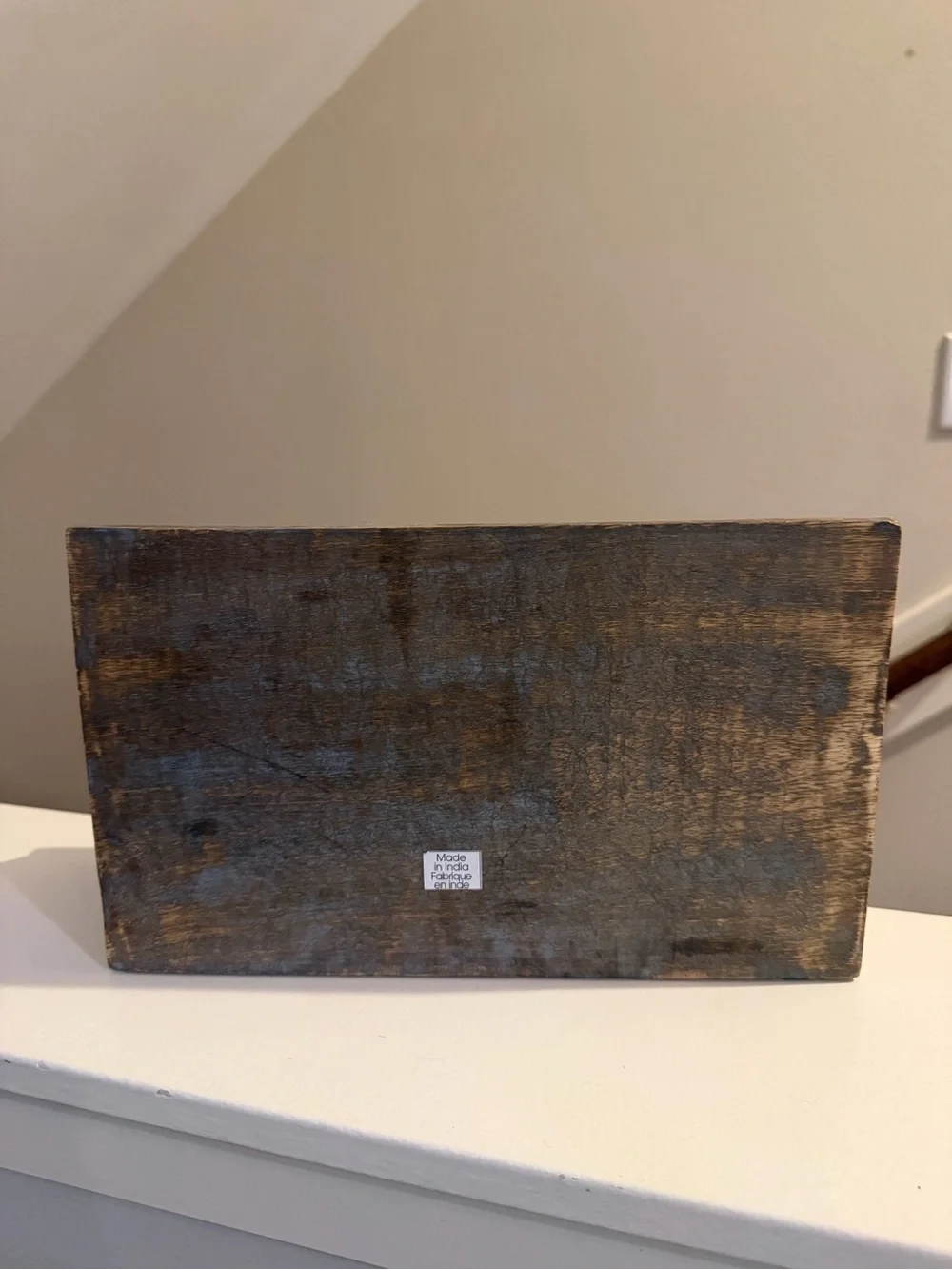 Wooden Multi-Compartment Desk Organizer in Black and Gray Wash mail letter